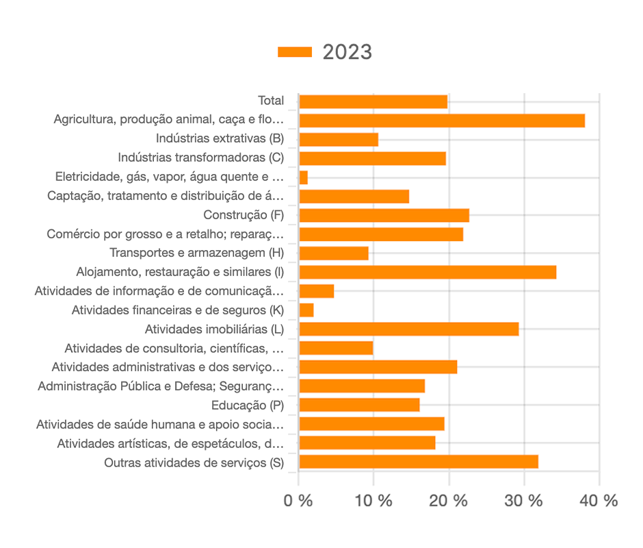 Proporção de trabalhadores abrangidos pelo SMN - por atividade económica